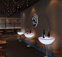 Стол светящийся круглый на металическом основании 80х80х56